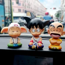 3 шт. Dragon Ball SON GOKU Oolong Kuririn автомобильный орнамент встряхивание кивающая кукла милая игрушка с помпоном японское мультяшное украшение интерьера