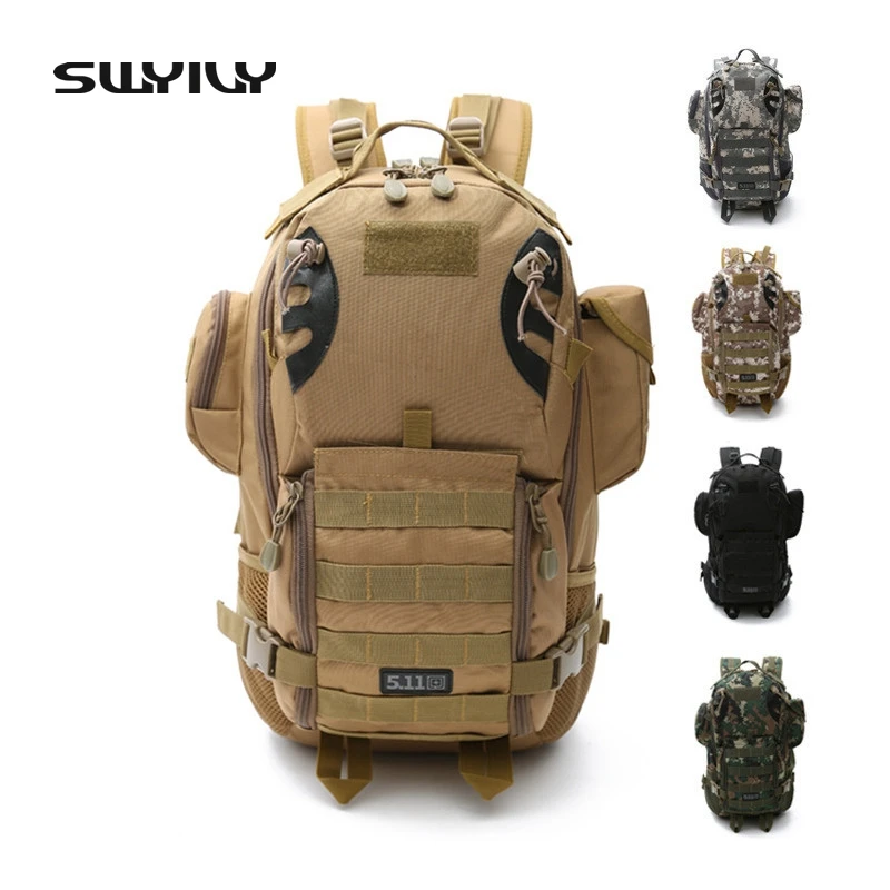 

SWYIVY 50L Military Army Bag High Quality Waterproof Nylon Camouflage Backpacks Trekking 3P Tactical Backpack Men's Sports Bag