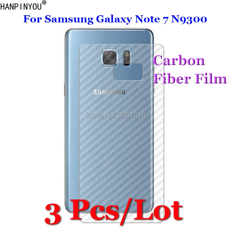 

3 Pcs/Lot For Samsung Galaxy Note 7 Note7 N9300 3D Non-slip Clear Carbon Fiber Back Film Screen Protector Protective Sticker
