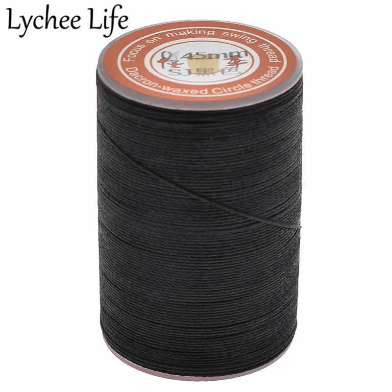 Lychee Life, 60 м, 0,45 мм, круглая Вощеная швейная нить, одноцветная полиэфирная швейная кожаная нить, ручная работа, швейные принадлежности для одежды