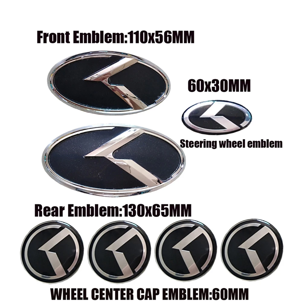 

For KIA 2014-2017 Forte Koup/ K3 Koup/ Cerato Koup Flight K Logo 3D Black Carbon Fiber Emblem Front & Rear & Steering Wheel Logo