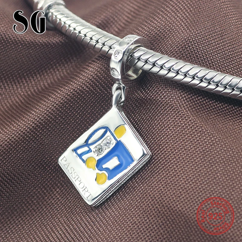 

SG Fit European charm bracelets 925 sterling silver original charms pendant beads passport jewelry accessories making for gifts