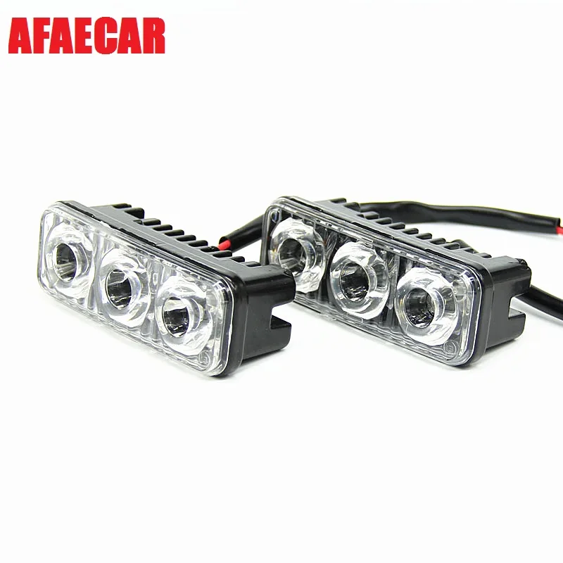 

AFAECAR Waterproof Car High Power 12V Aluminum LED Daytime Running Lights Fog Lamps