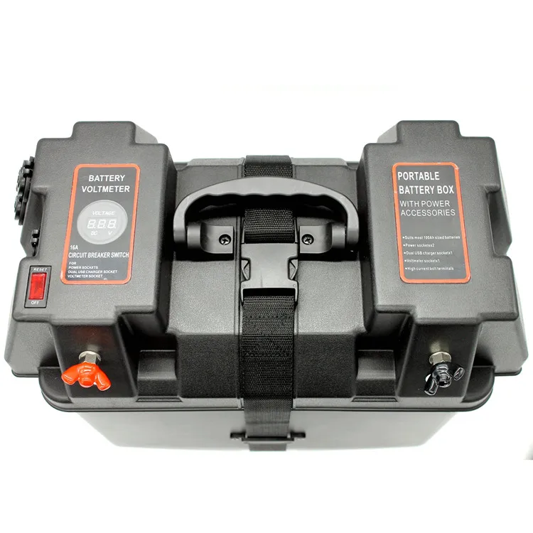 Троллинг моторный умный Аккумуляторный блок Центр питания черный Автомобильный многофункциональный Аккумуляторный блок(с напряжением+ USB+ прикуриватель