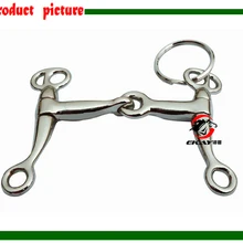 Цинковое кольцо с изображением лошади snaffle бит брелок, с уплотнительным кольцом. серебряный цвет(SK008