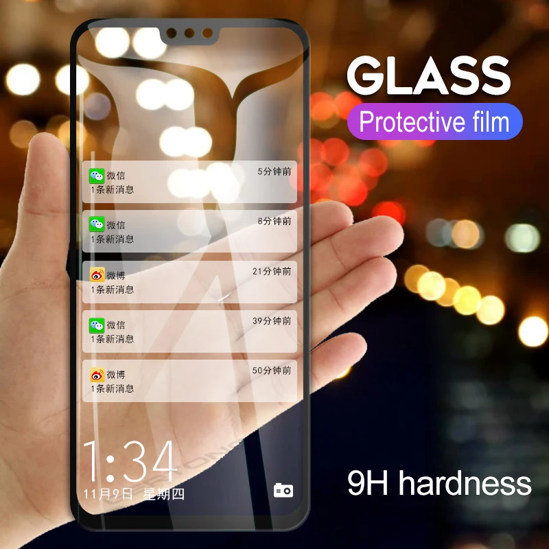 Черное Защитное стекло для экрана Huawei Honor Play 10 9 8 Lite 8X 8C 8A 7X 6X 6A закаленное