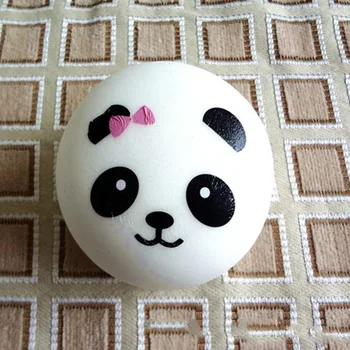 

7cm soft Panda bread Mobile Phone Straps Charms Buns Bread Charms Key Chain panda Key for Phone Emotional venting tool