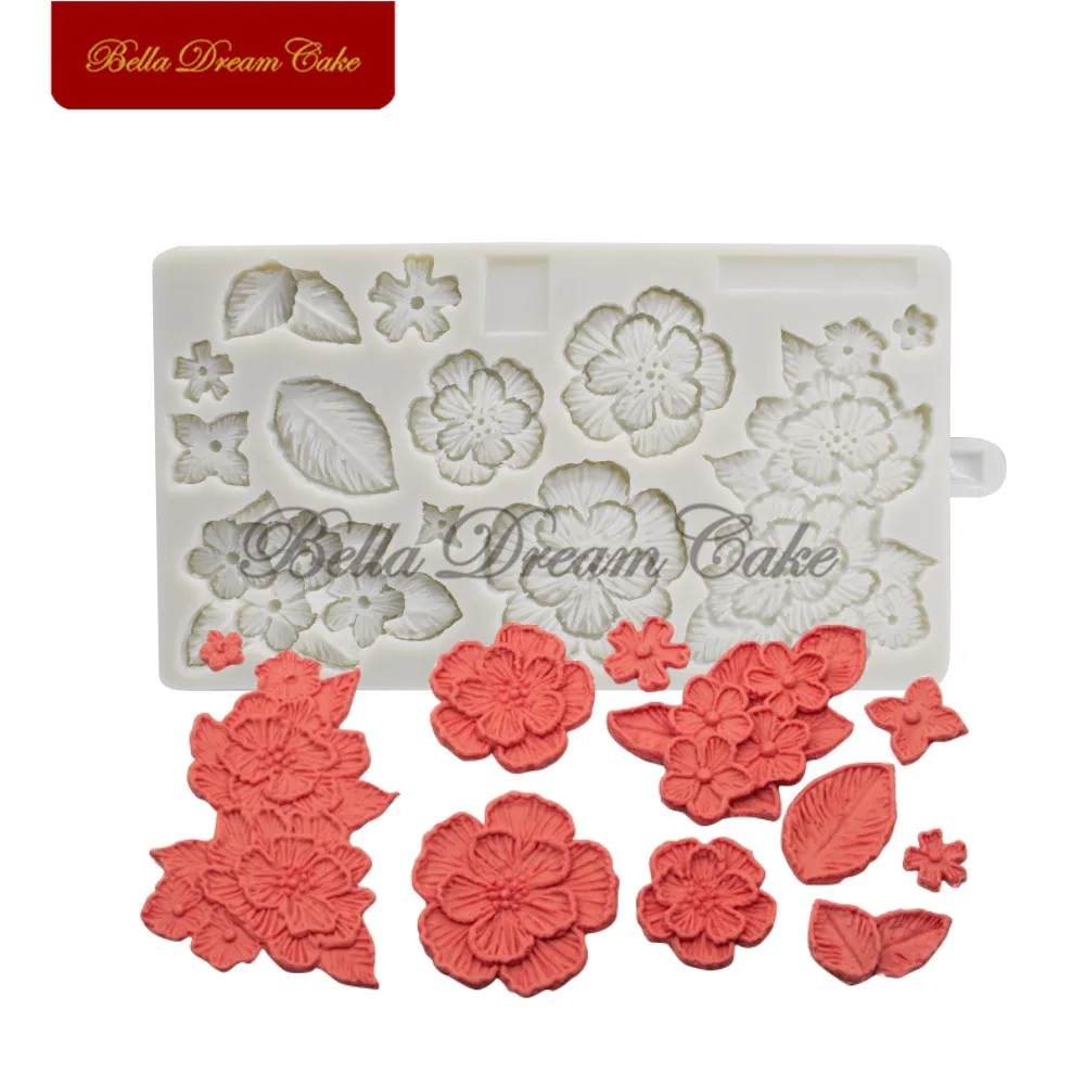 

Plum Blossom Flower Silicone Mold Chocolate Gumpaste Cake Mould Fondant Sugarcraft Cake Mold Cake Decorating Tools Bakeware