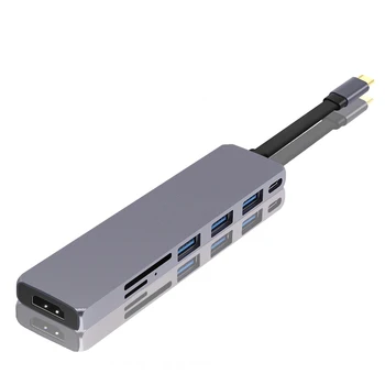 

Universal Type C Hub 3 USB with SD / Micro SD Card Reader + USB-C Charger PD for MacBook Pro 3 USB ports and a SD/TF card New