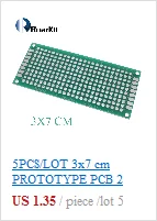 1 шт. 2x8 см Прототип PCB 2*8 см панель двойное покрытие/лужение PCB универсальная доска двухсторонняя PCB 2,54 мм доска