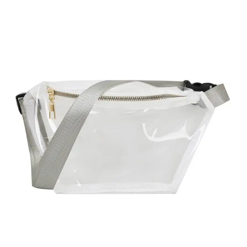 Повседневные женские прозрачные Наплечные поясные сумки Женская мода ПВХ Фанни Поясные сумки для девочек водонепроницаемые дорожные нагрудные сумки - Цвет: Серый