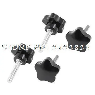 

4x M8 x 40mm Male Thread 35mm Dia Star Shaped Head Clamping Screw Knob