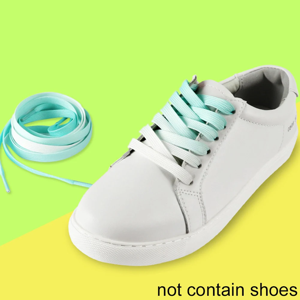 

Durable Gradient Ramp Flat Shoelace Shoestring Rainbow RFID Blocking