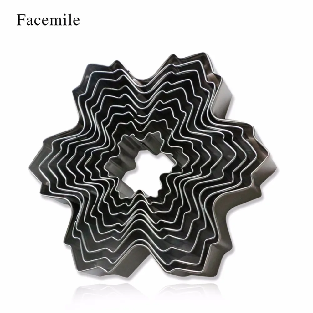 

9 Pcs/Set Stainless Steel Snowflake Cookies Cutter Mould Baking Tools In Christmas 51089 Gift