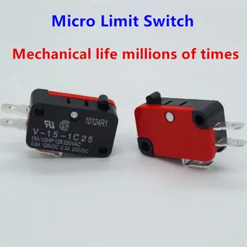 

10 Pcs / Lot 250V 16A Microwave Oven Door Arcade Cherry Push Button SPDT 1 NO 1 NC Micro Switch V-15-1C25