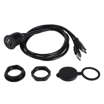 

Car Dashboard Flush Mount Panel USB 2.0 HDMI Extension Panel Extension Cable for Car Mount Extension Cable with Install Tools
