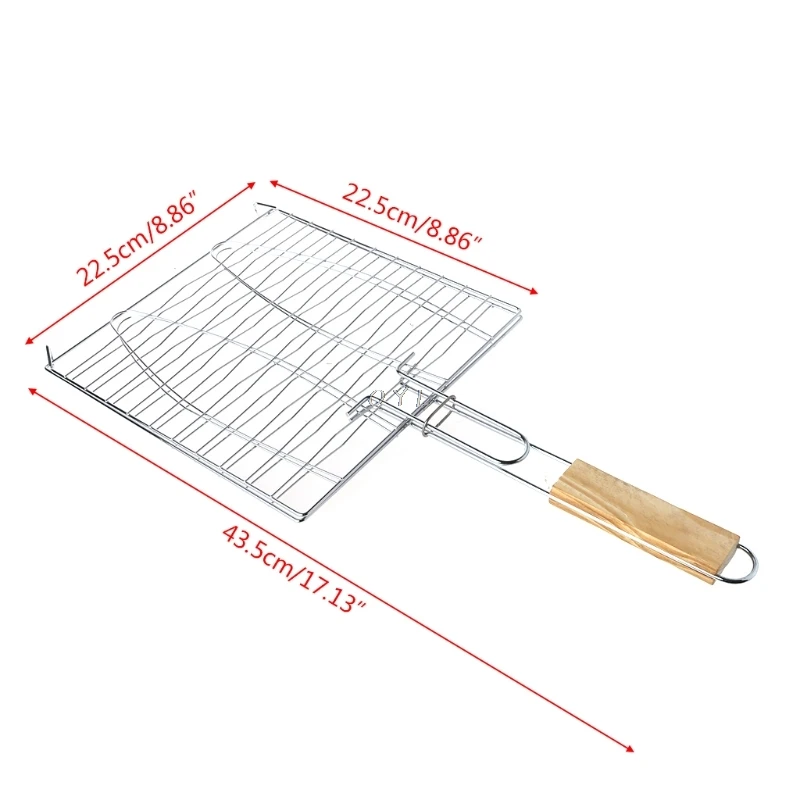 Durable BBQ Barbecue Grilling Basket For Fish Vegetable Shrimp Fruit Meat Camping Kitchen Rotisserie Accessories Parts
