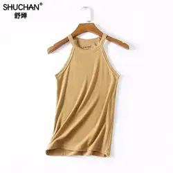 Shuchan пикантные танк Cami Топы корректирующие Холтер 2018 Модные женские Летняя майка Топы корректирующие рубашка без рукавов Блузка