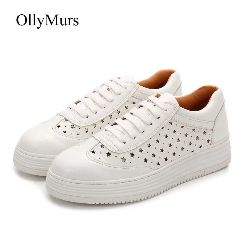 

Casual White Shoes Women Chunky Sneakers Platform zapatos de mujer Spring New chaussures femme Hollow Ladies footware Breathable