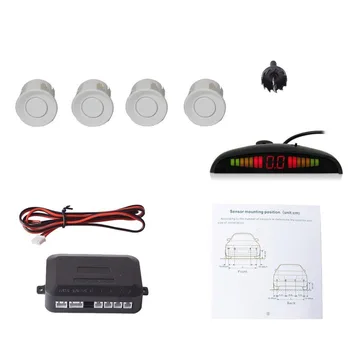 

Auto Vehicle Reverse Backup Radar System with 4 Parking Sensors Distance Detection + LED Distance Display + Sound Warning