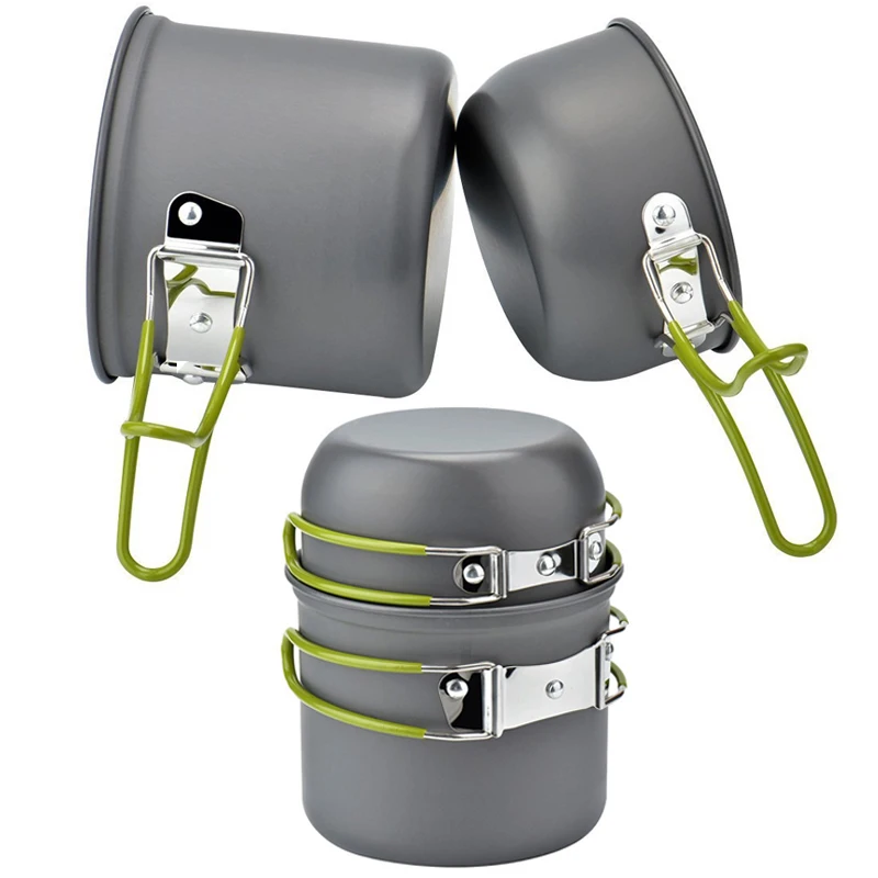 Aluminum Alloy Camping Pot Set 2 In 1 Cookware Utensils ...