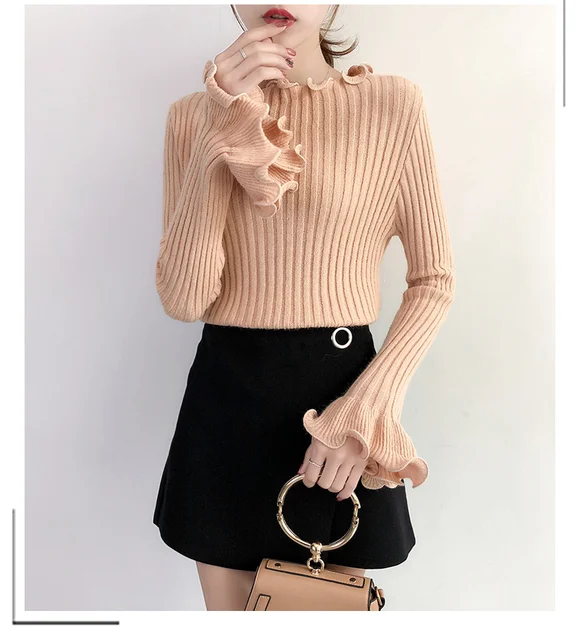 Wysokiej jakości jesień zima sweter kobiety swetry moda damska solidna Ruffles pełna Flare rękawem swetry z długim rękawem dla kobiet 2018 tanie tanio Komputery dzianiny O-Neck Stałe Pani urząd BH8116 Wiskoza Nylon viscose nylon Standardowych Brak Regularne DAIZHIYUE Wysokiej jakości jesień zima sweter kobiety swetry moda damska solidna Ruffles pełna Flare rękawem swetry z długim rękawem dla kobiet 2018 tanie tanio Komputery dzianiny O-Neck Stałe Pani urząd BH8116 Wiskoza Nylon viscose nylon Standardowych Brak Regularne DAIZHIYUE