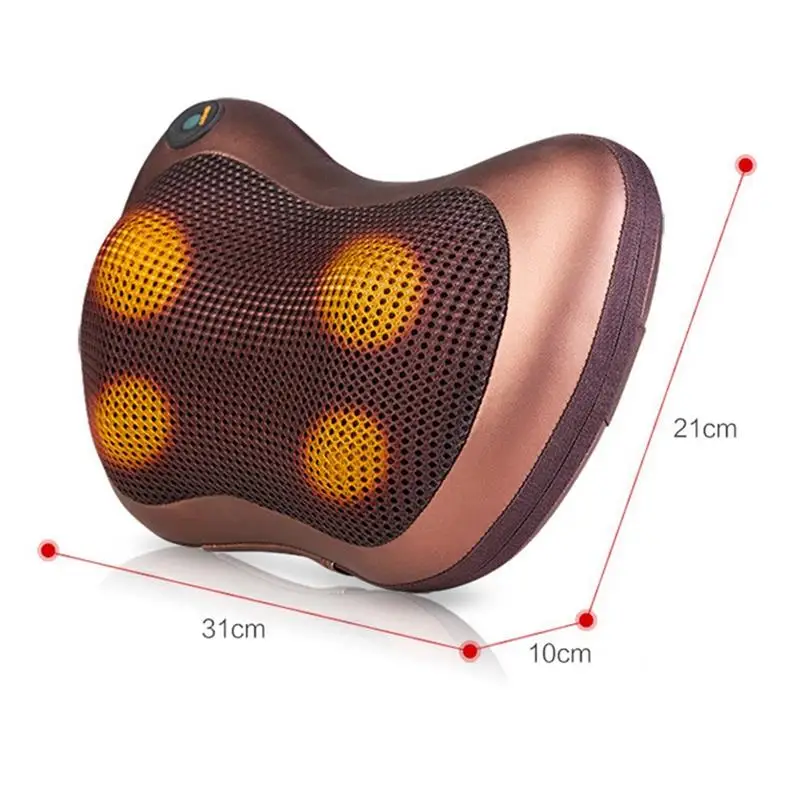 Роликовая Массажная подушка для шеи стула инфракрасное Отопление разминание шеи плеча автомобиля Шиацу Массаж и релаксация ЕС вилка