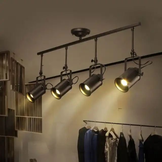 Modern Industrial Retro Loft Led Light Black Paint Ceiling Light
