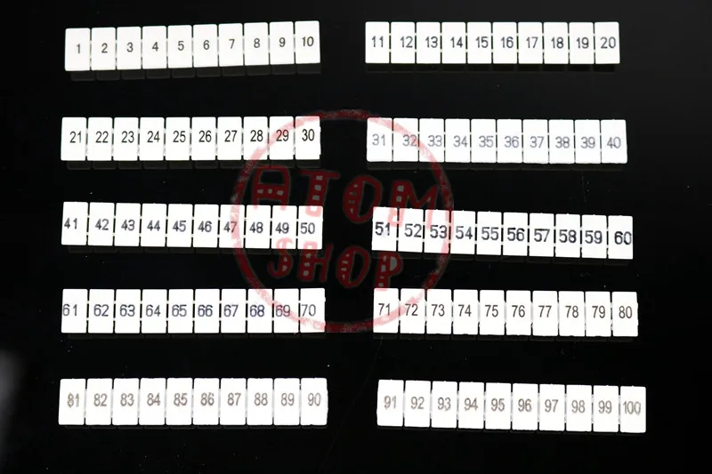 UK2.5B UK5N Din Rail Terminal Blocks Maker Strips with Numbers Printed