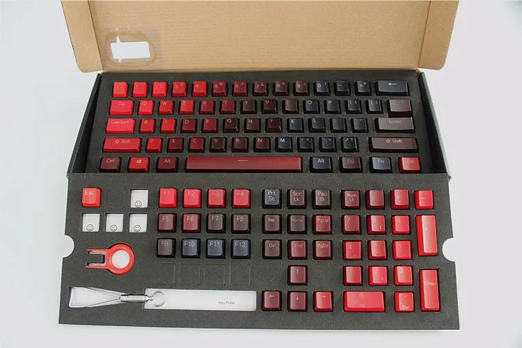 MP 104 ключи утолщение PBT двойной выстрел подсветка красный градиент Keycap OEM профиль для проводной USB механическая клавиатура