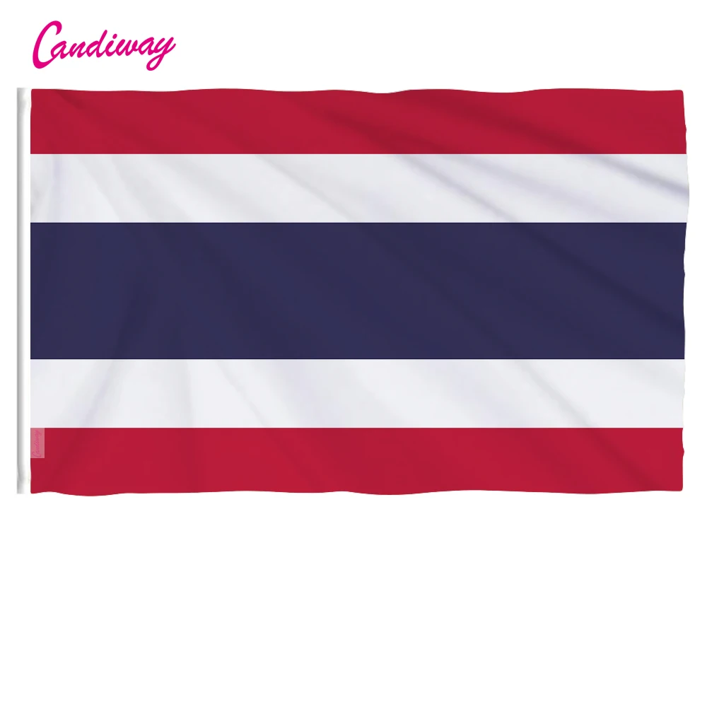 

Candiway 3x5 Foot Thailand flag polyester Thailand banners Vivid Color and UV Fade Resistant Canvas Header Double Stitched