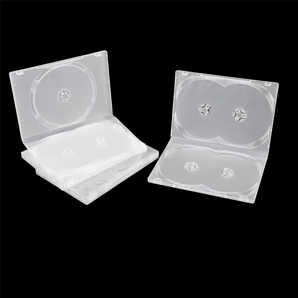 

2PCS Plastic Three or Four Capacity Disc CD Holder DVD Case Storage Organizer Box CD DVD Disc Case Plastic Outer Sleeve Box