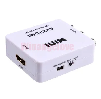 

100pcs Mini Composite AV CVBS 3RCA to HDMI Video Converter Adapter 720p 1080p Upscaler