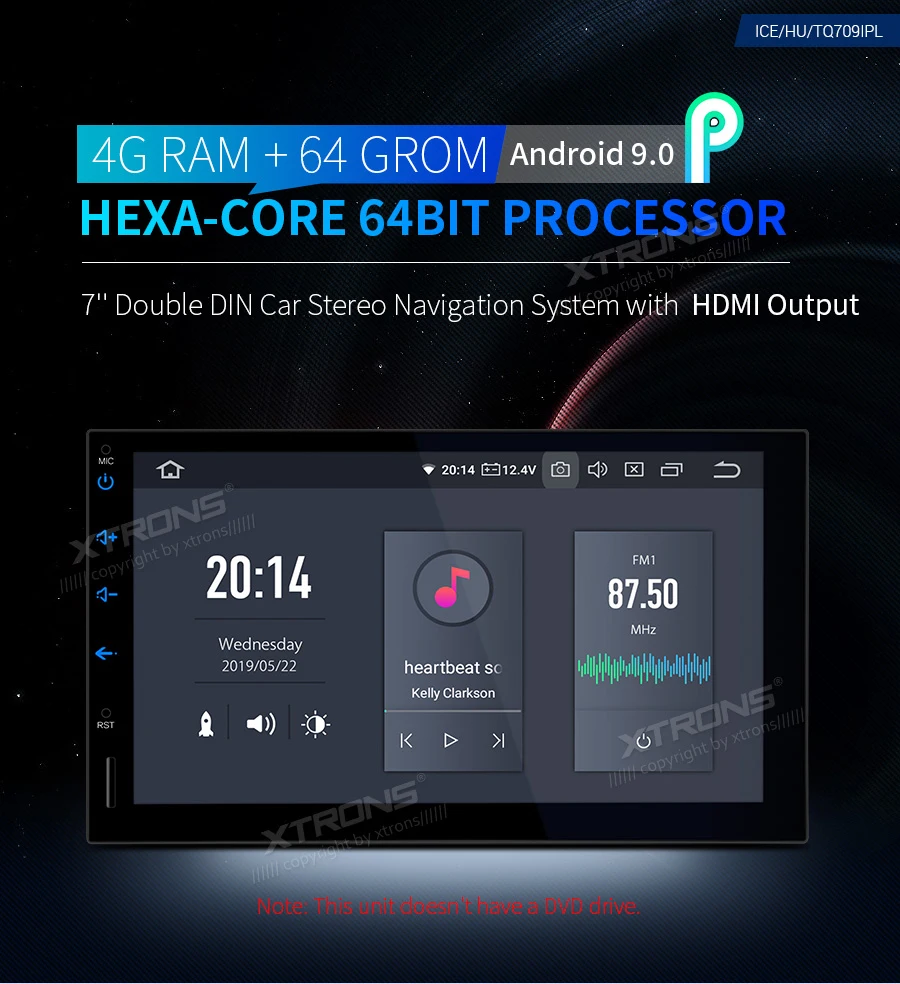 XTRONS 7 ''PX6 Android 9,0 Универсальный 2 Din Автомобильный мультимедийный радио аудио стерео плеер gps навигация Bluetooth 5,0 HDMI USB без DVD