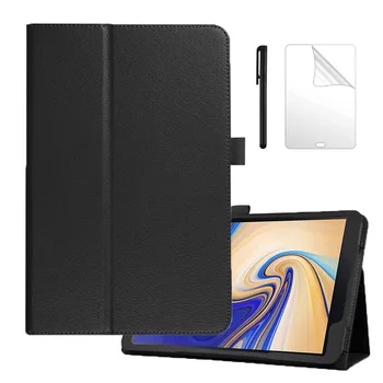 

Litchi style PU Leather Case For Samsung Galaxy Tab S4 10.5 SM-T830 T835 T837 cover For Samsung Tab S4 10.5 inch case+film+Pen