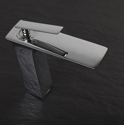 

Free Shipping fashion bathroom faucet Chrome Mixer Single handle Single hole deck mounted basin tap F-8106-1