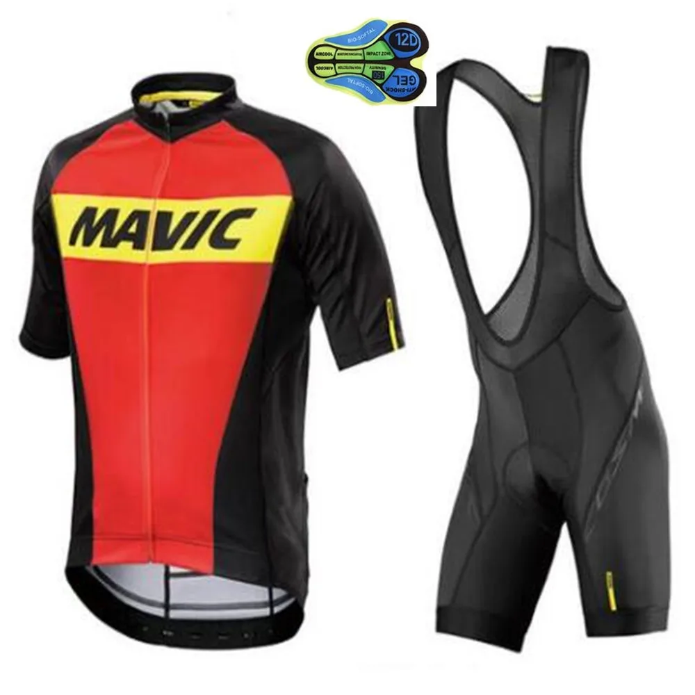 Picture Color Мужская одежда MAVIC для велосипеда, летний комплект Pro UCI Team, короткий рукав, для велоспорта, Джерси, набор для велоспорта, Ropa Maillot Ciclismo, зеленый, 12D Pad - Цвет: Picture Color