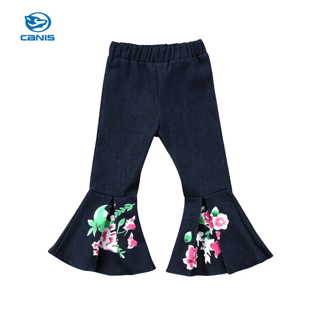 2018 New Toddler Kid Baby Girl Pants Denim Flare Jeans Trousers Print