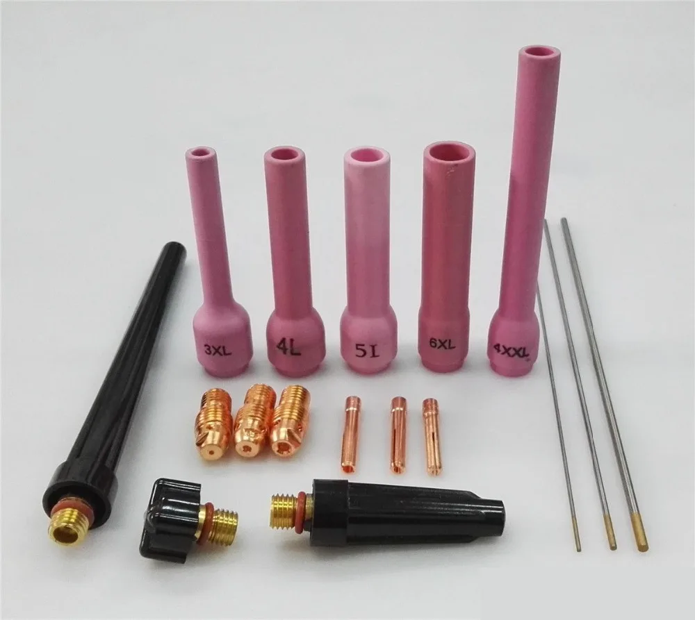 17PCS TIG Torch Nozzles Welding Consumable Kit For Welding Torch Fit WP