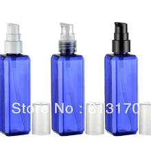 100 мл синий эмульсии ПЭТ-бутылки пустые пластиковые пресс-насос лосьон для бутылок Путешествия многоразового контейнера