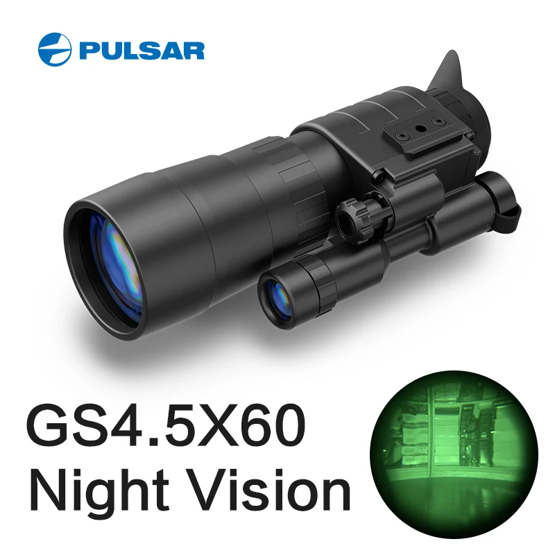 

pulsar 4.5x60 monocular night vision device infrared scope hunting Handheld GEN1+ night vision goggles the night is dark
