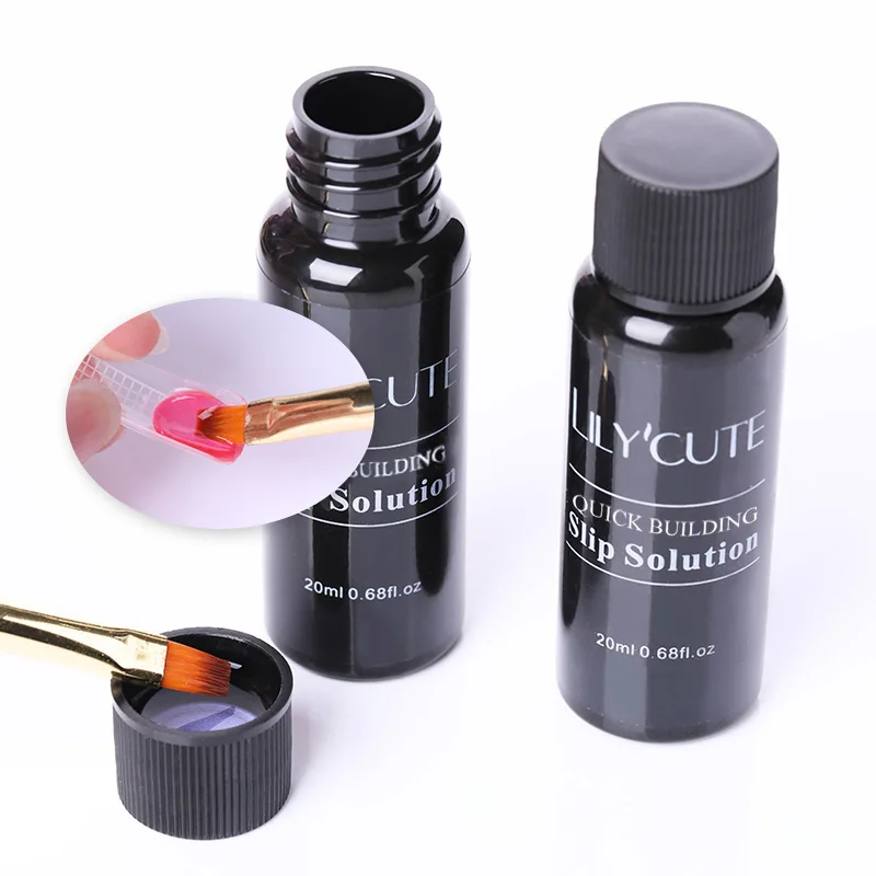 

LILYCUTE 20ml Nail Slip Solution Poly Nail Gel Extension Quick Builder UV Gel Crystal Acrylic Builder UV Gel Tips Nail Art Tools