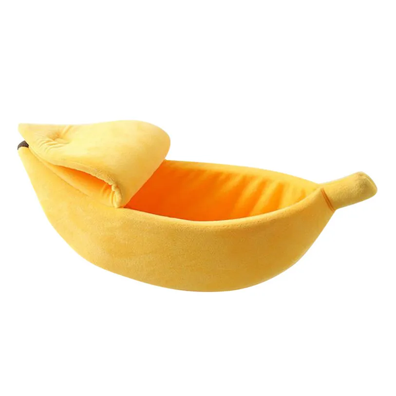 Banana Peel Cat House Cute Looking Banana Bed for Cats Kittens Pet Dog Bed Mat for Small Dogs Soft Plush Padding Cushion 40FB03 (13)