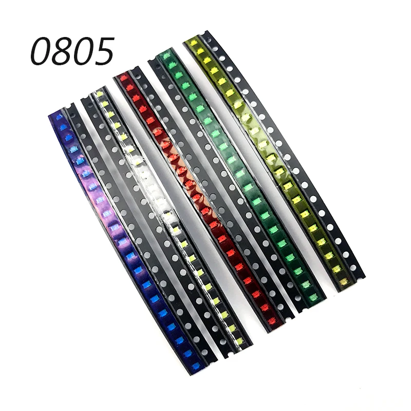 100 шт. = 5 цветов x 20 штук 1206 0805 0603 1210 светодиодный Диод ассортимент светодиодный индикатор SMD комплект зеленый/красный/белый/синий/желтый