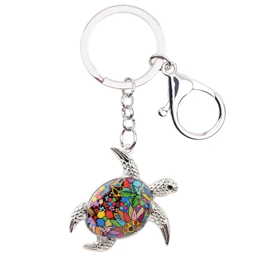 Bonsny эмаль металл океан морская черепаха подарочная упаковка кольцо уникальные ювелирные изделия животных для женщин девочек подростков сумка автомобиля Подвески - Цвет: A
