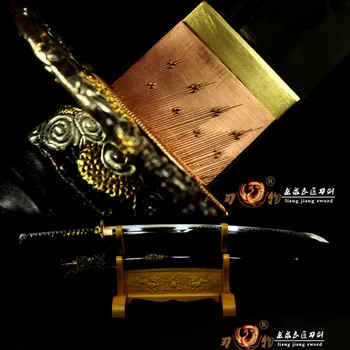 

Handmade Clay Tempered Japanese Katana T10 Steel Blade Sword Unokubi Zukuri Real Yokote Sharp Blade.