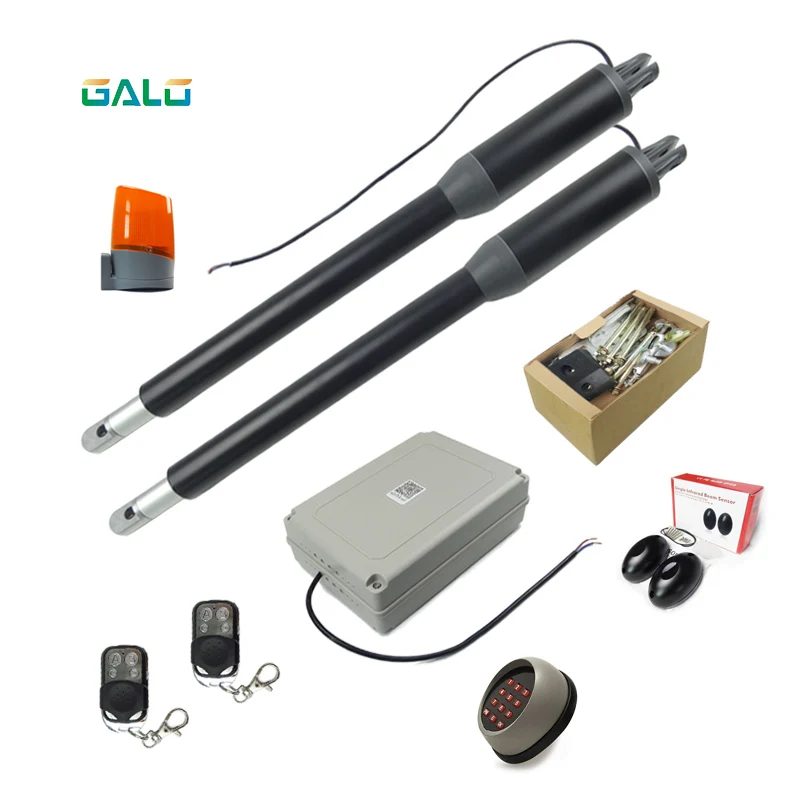 2018 Newest GALO PKMC05 Aluminum Automatic Gate Opener for home Light Duty Double Swing Gates Up to 12' Long or 350 lb