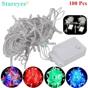 

100 Pieces 10M 100LED AC110V 220V LED Holiday String Light For Christmas Festival Party Fairy Colorful LED strip tape Lighting