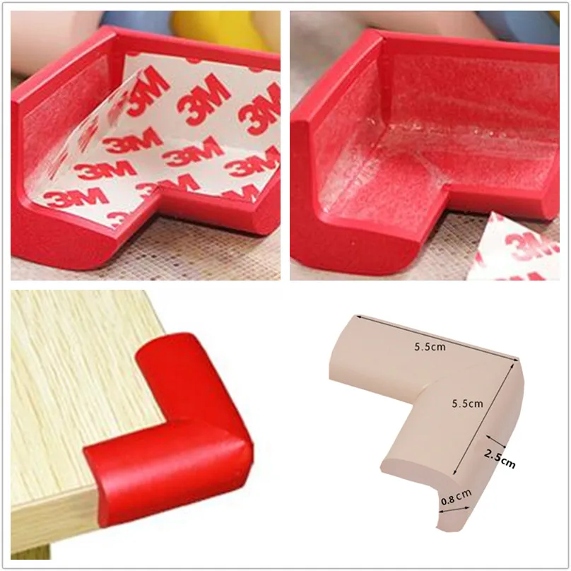 8Pcs/lot 60*60*12mm Soft Baby Safe Corner Protector Baby Kids Table Desk Corner Guard Children Safety Edge Guards