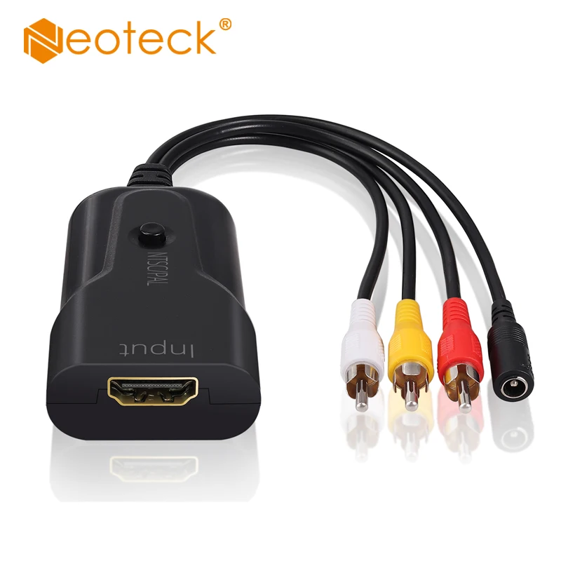 Neoteck RCA для HDMI конвертер AV к HDMI видео аудио конвертер адаптер Поддержка 720 p 1080 Для VHS и VCR старый DVD плееры